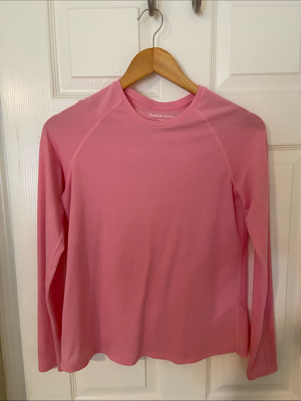 Outdoor Voices Pink Crewneck Long-Sleeve Active Top